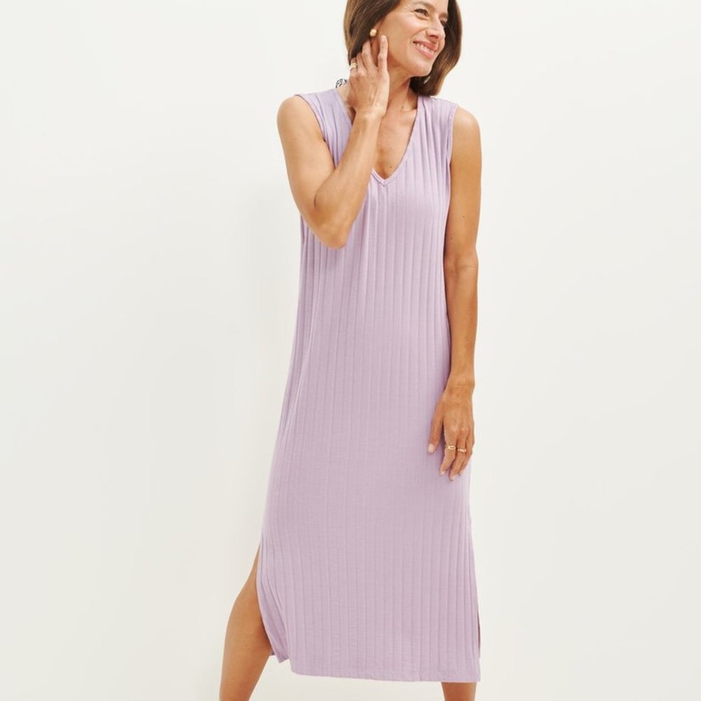 Lavendar Rib Midi Dress XS AMOURVERT